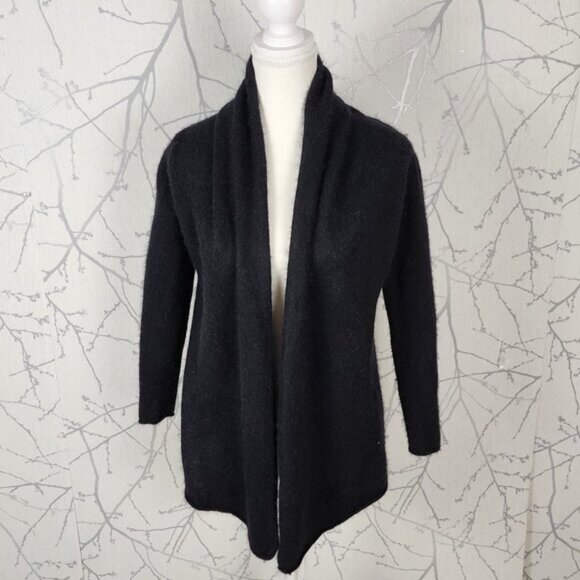 The Group Babaton Black 100% Cashmere Open Front Outskirt Cardigan - Picture 1 of 6